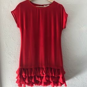 Ted Baker Red Ruffle Shift Dress